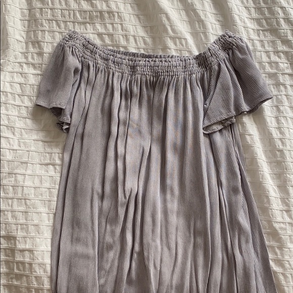 Off The Shoulder Pinstripe Dress S